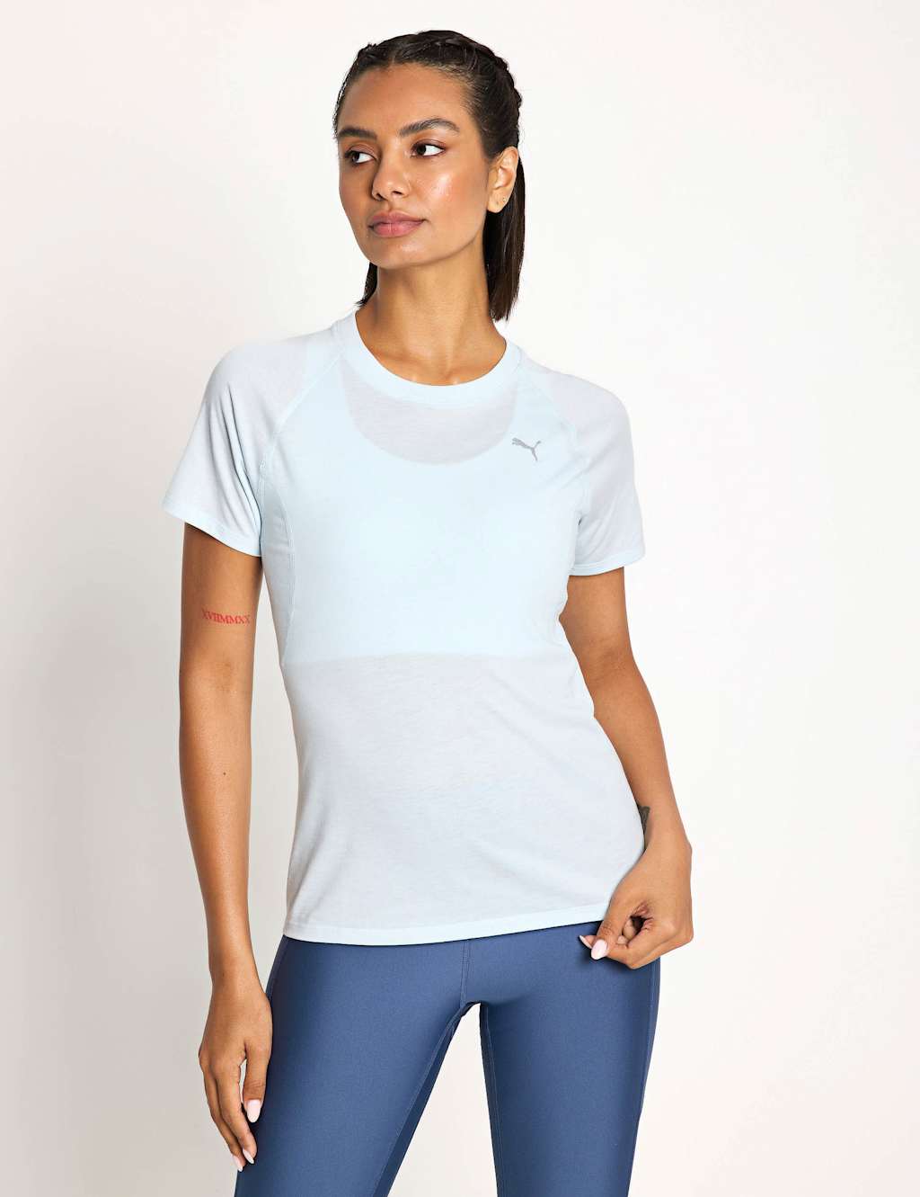 Puma Run Velocity Crew Neck T-Shirt Light Blue