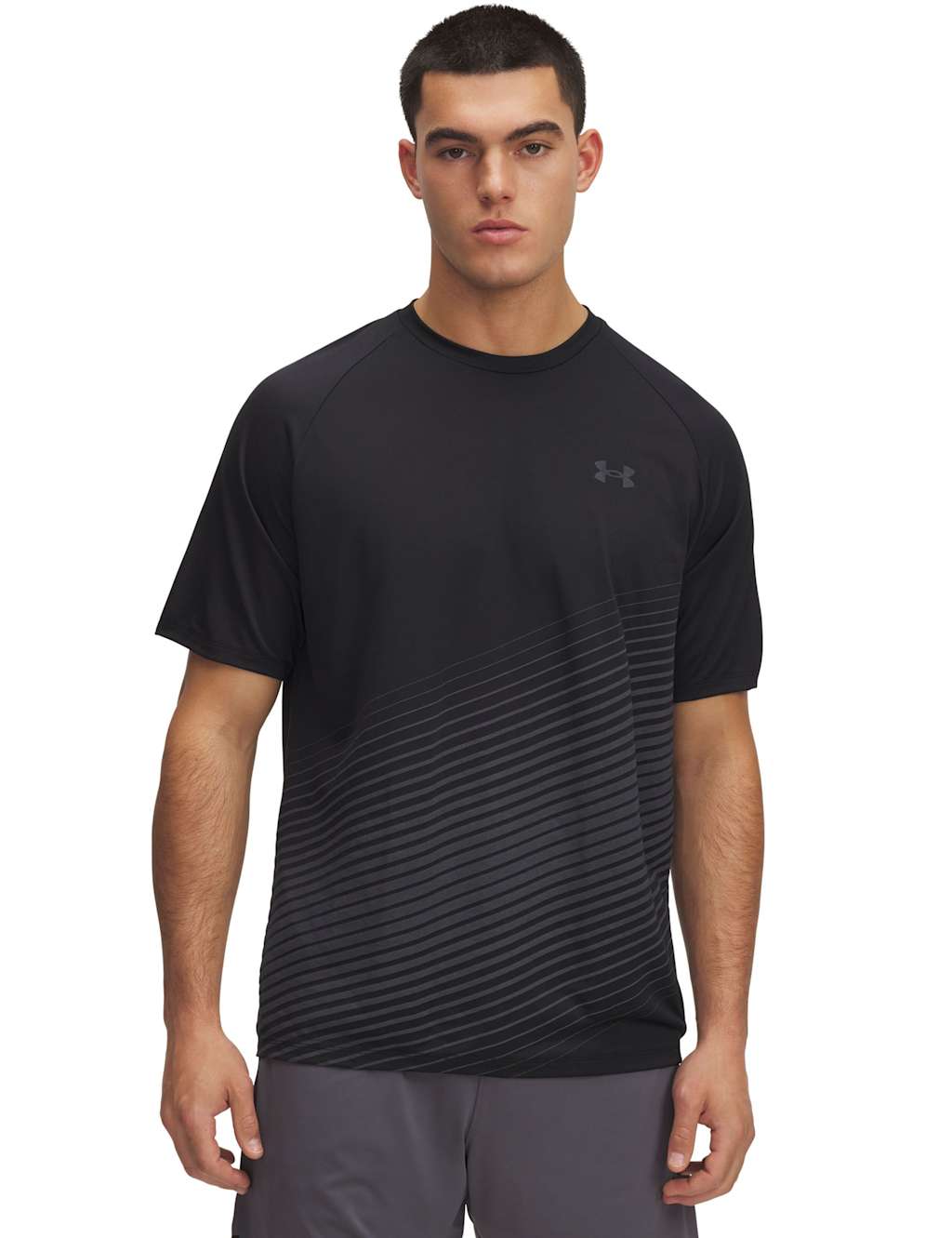 Under Armour Men's Tech™ Fade T-Shirt - M - Black Mix, Bright Blue,Black Mix