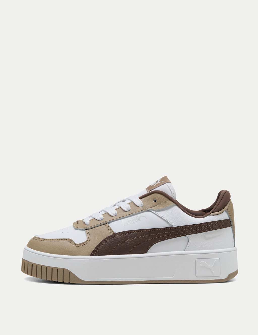 Puma Carina Street Leather Flatform Trainers White