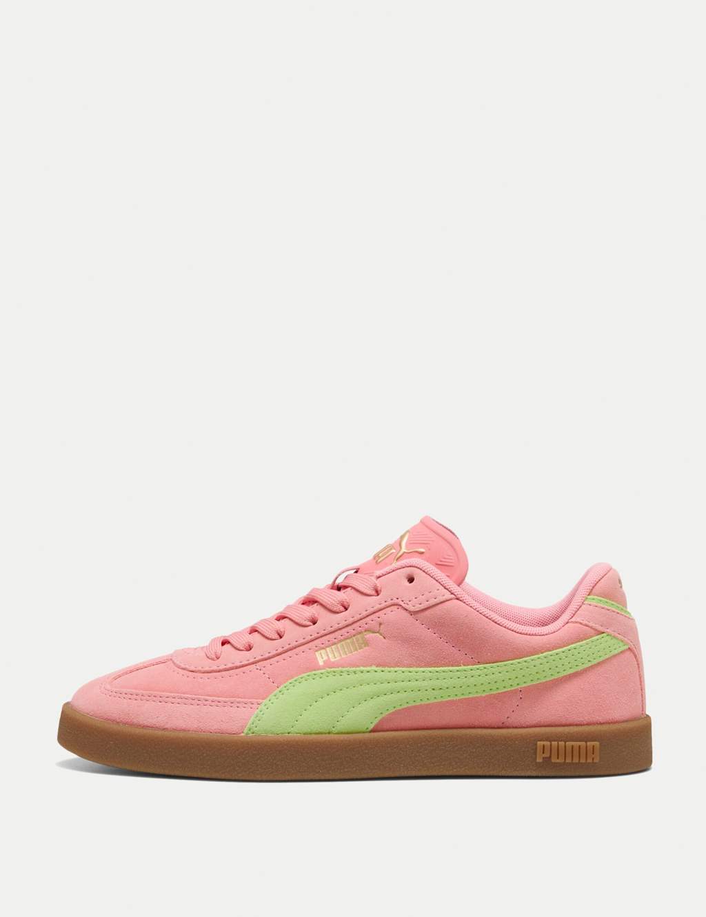 Puma Club II Era Suede Trainers Pink Mix