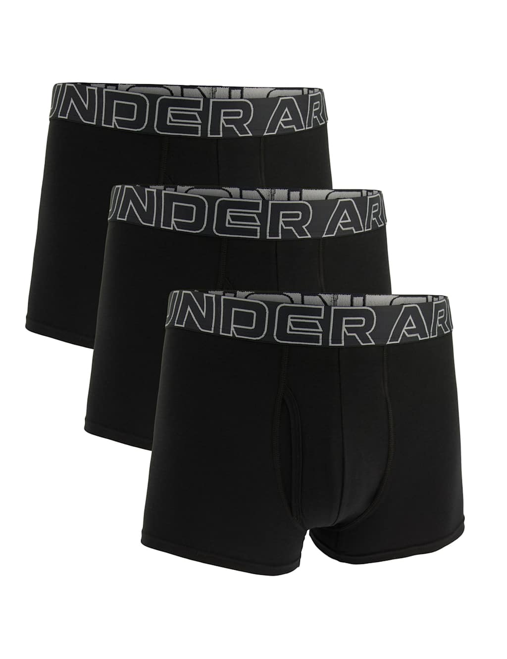 Under Armour Men's 3 Pack Performance Cotton Rich Boxers - L - Black/Black