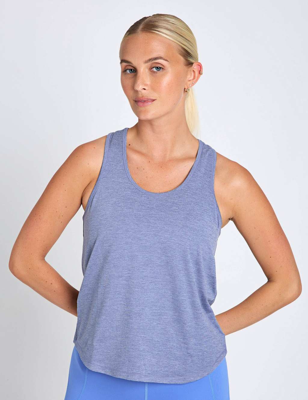 Girlfriend Collective Relaxed Scoop Neck Training Vest Top Light Blue