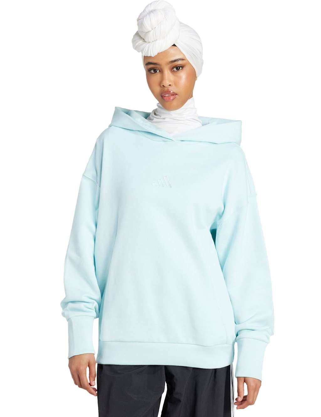 Adidas All SZN Cotton Rich Fleece Relaxed Hoodie Blue