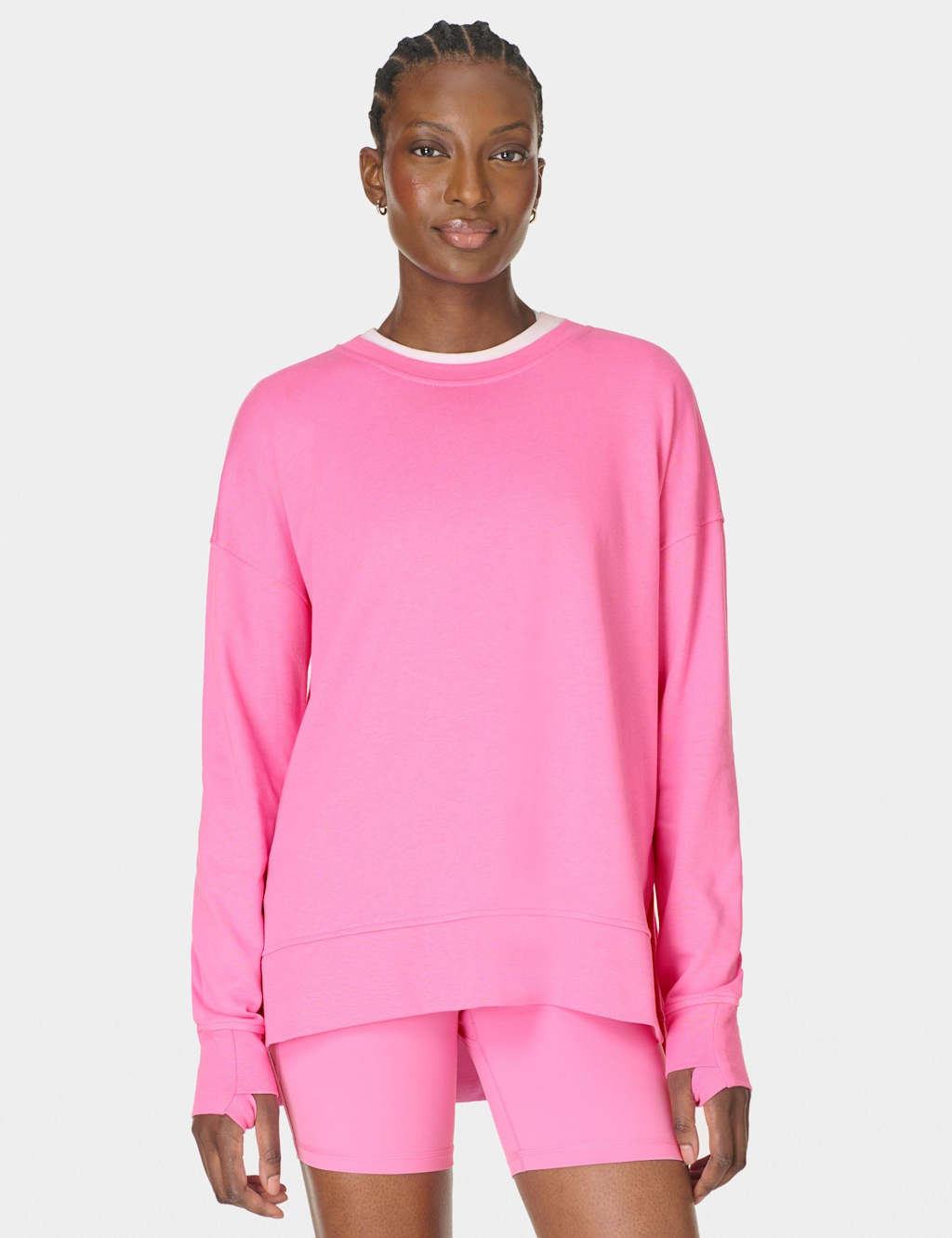 Sweaty Betty Women's After Class Cotton Modal Longline Sweatshirt - Small - Pink