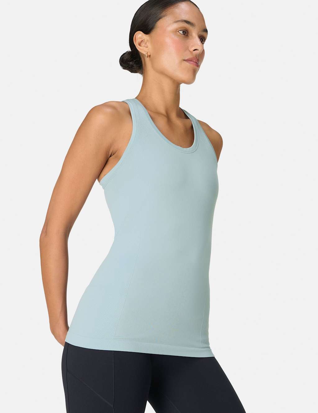 Sweaty Betty Athlete Seamless Workout Vest Top Duck Egg