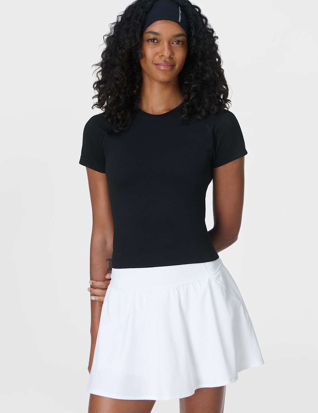 Sweaty Betty Athlete Crop Seamless T-Shirt Black