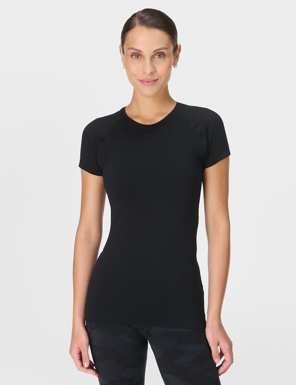 Sweaty Betty Athlete Seamless Crew Neck Workout T-Shirt Black