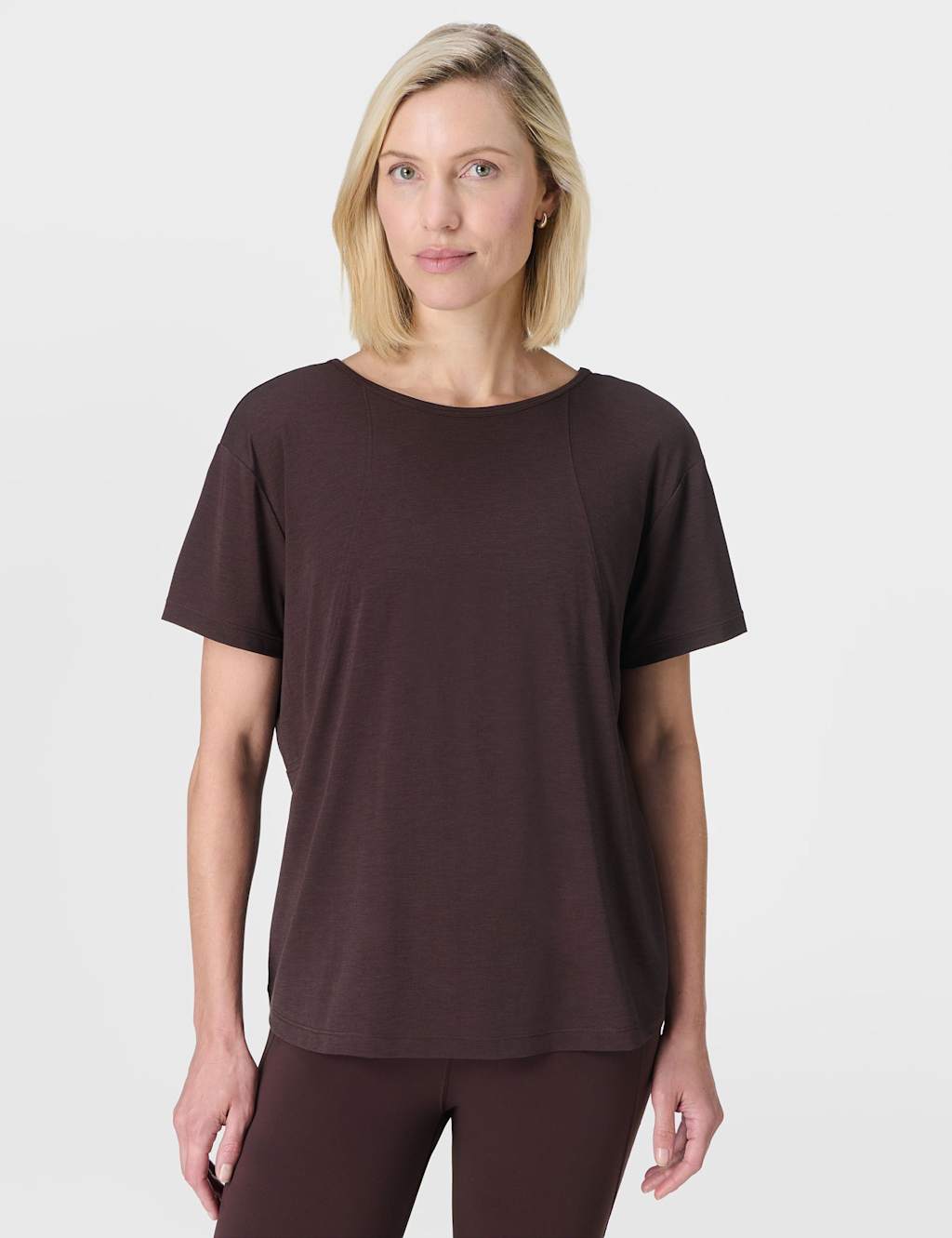 Sweaty Betty Women's Soft Flow Strappy Back T-Shirt - M - Dark Brown, Dark Brown