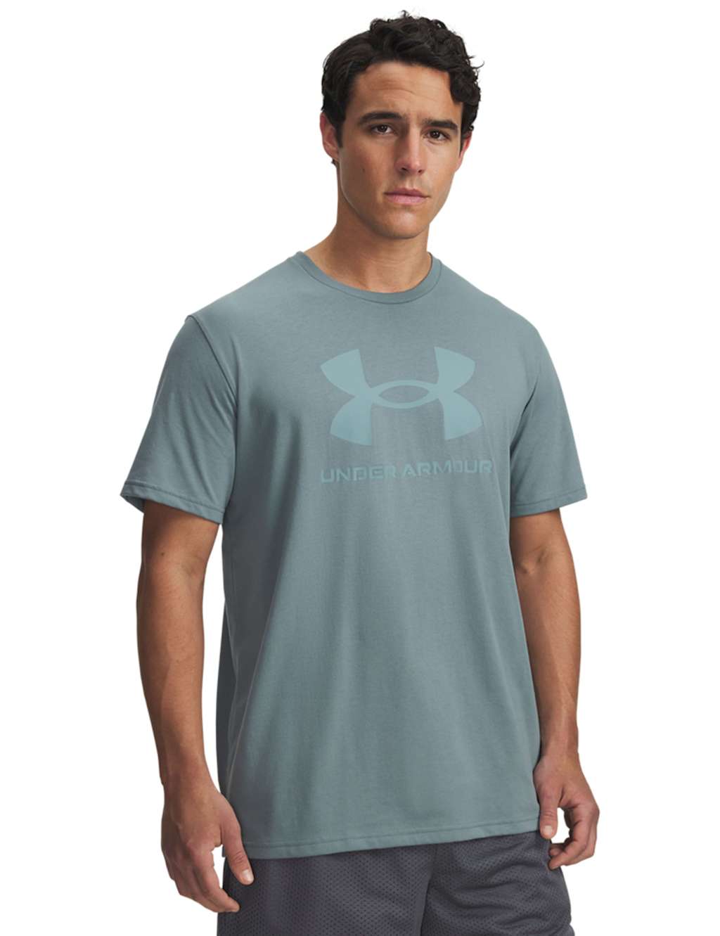 Under Armour Icon Cotton Rich Logo Graphic T-Shirt Charcoal
