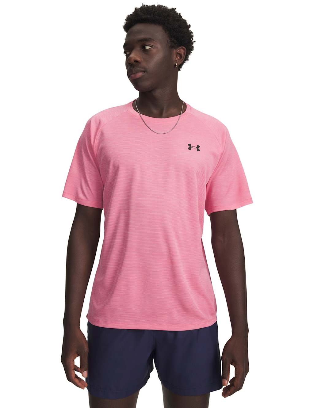 Under Armour Men's Tech Textured Sports T-Shirt - XL - Light Pink