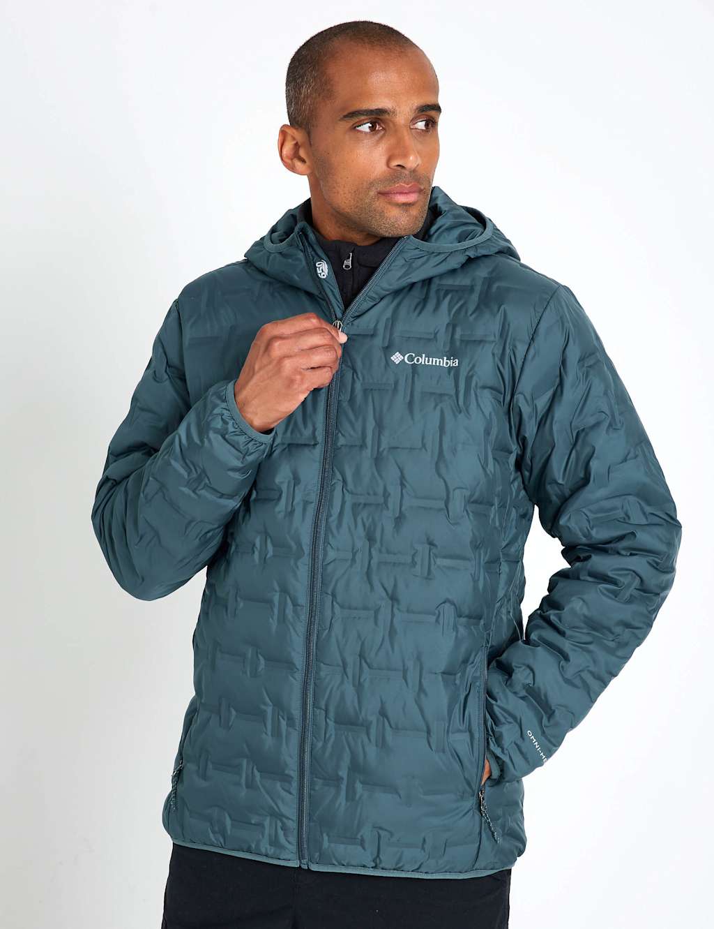 Columbia Delta Ridge II Hooded Puffer Jacket Teal Green