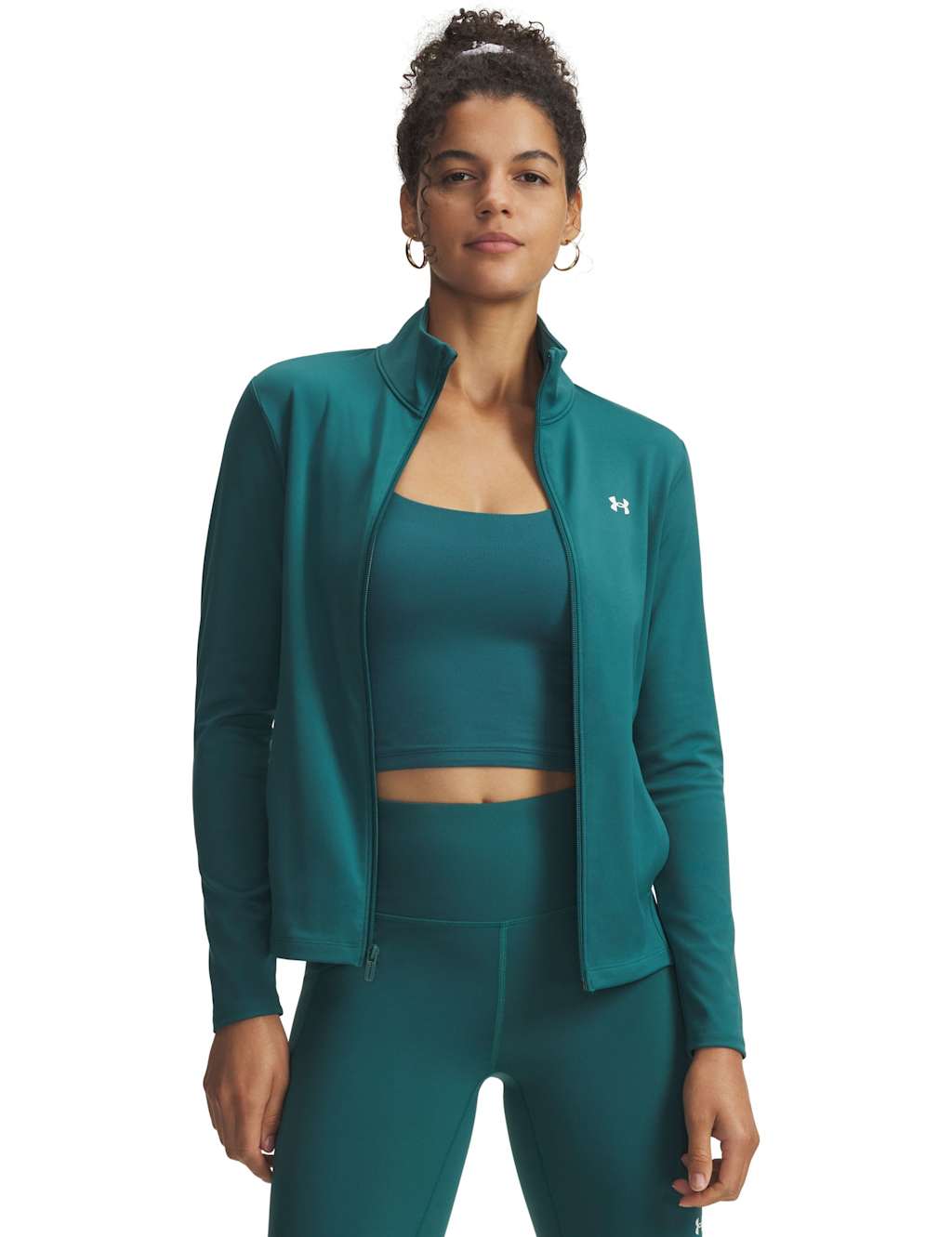 Under Armour Women's Motion Zip Up Funnel Neck Sports Jacket - Medium - Dark Teal