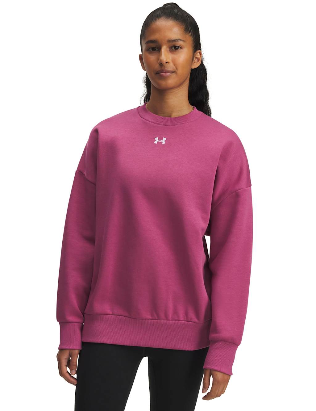 Under Armour Rival Cotton Rich Fleece Oversized Sweat-shirt Burgundy