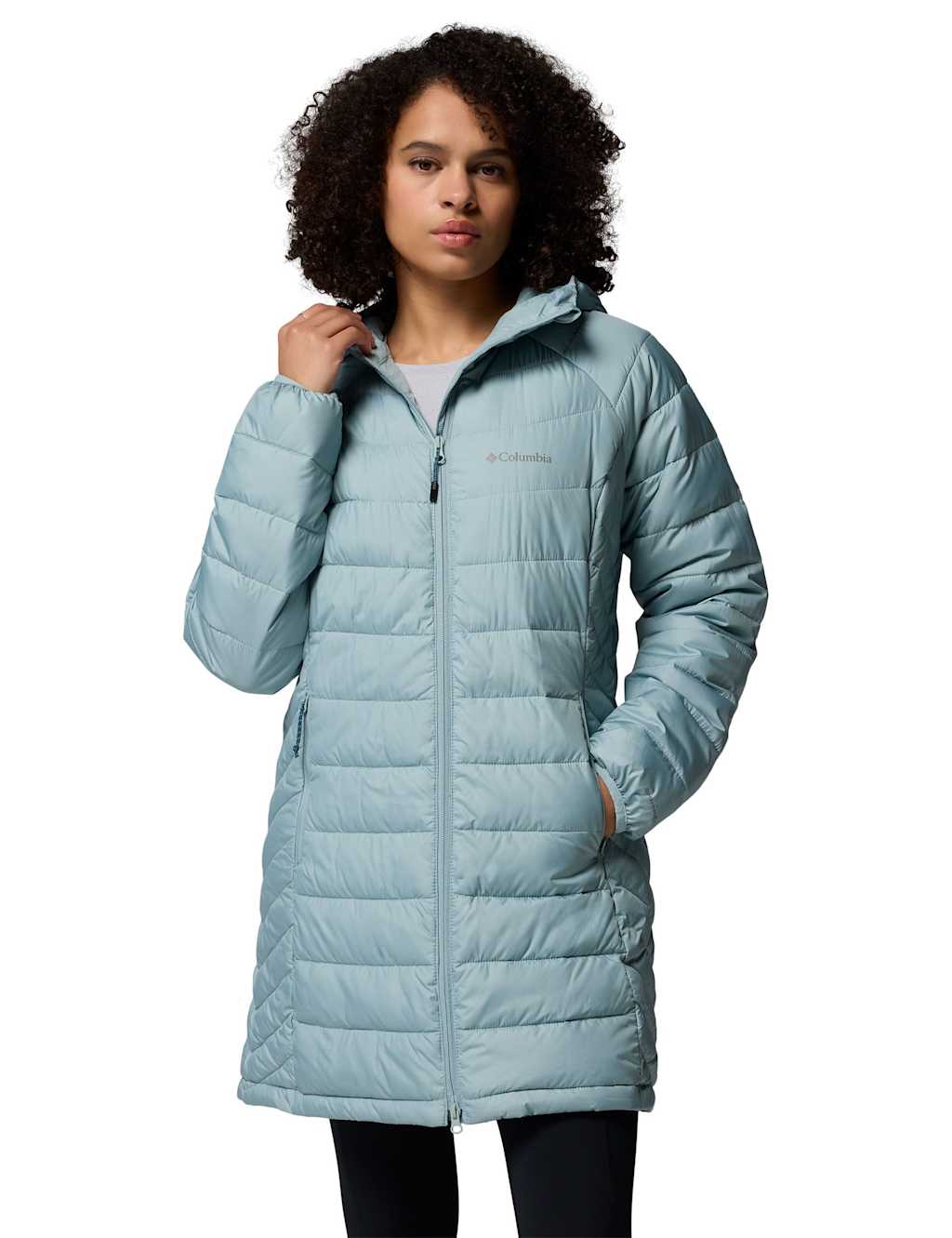 Columbia Powder Lite II Hooded Puffer Jacket Light Blue