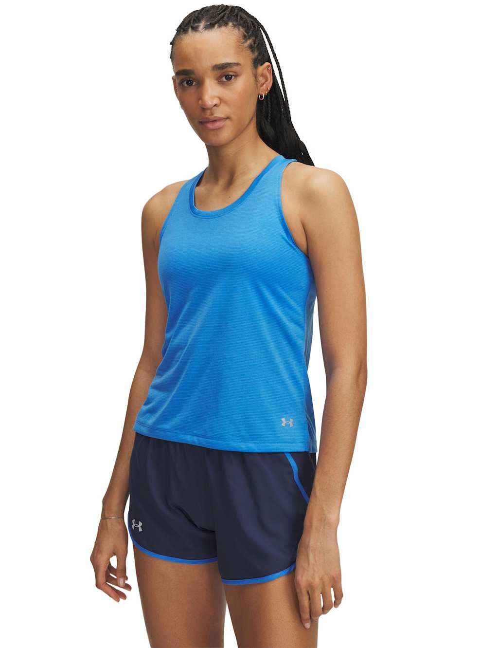 Under Armour Launch Scoop Neck Racer Back Running Vest Top Bright Blue