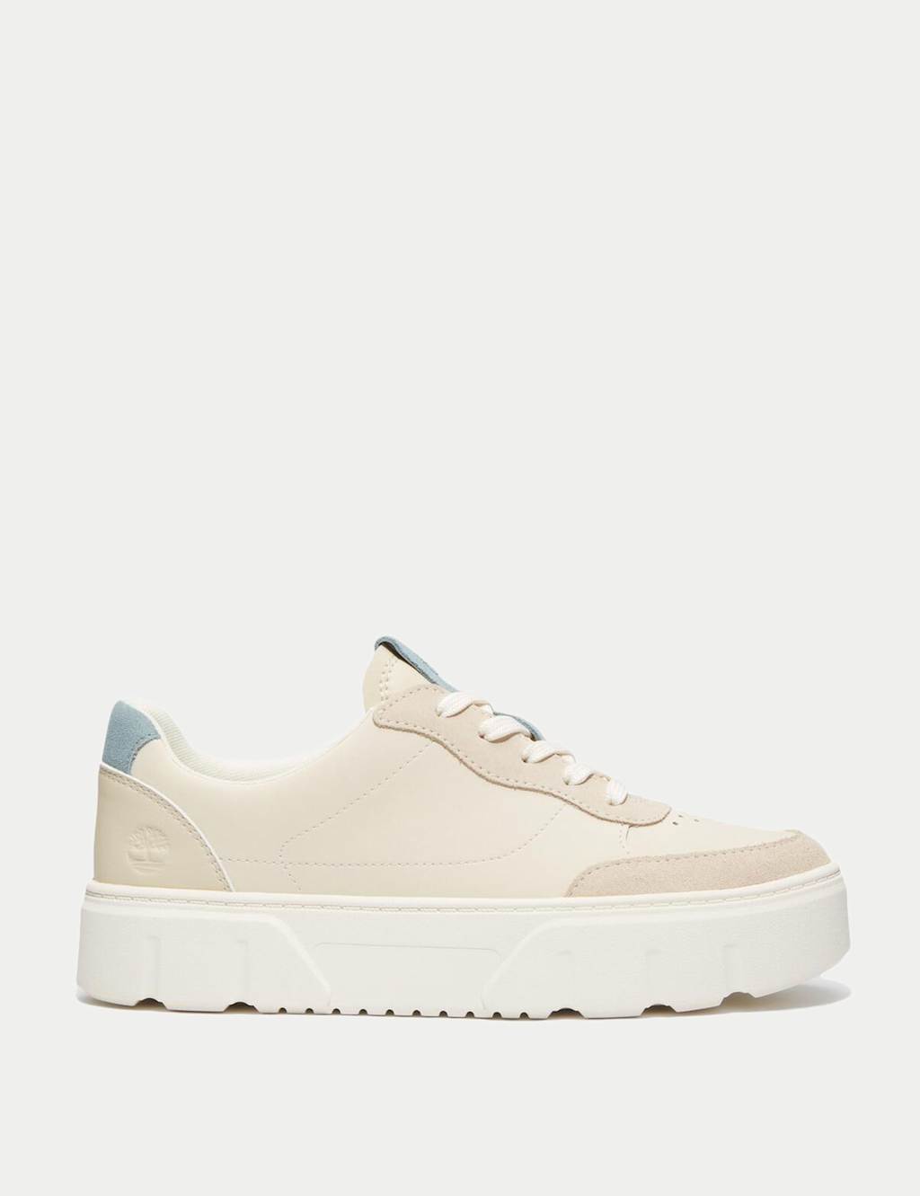 Timberland Laurel Court Leather Flatform Trainers Blue Mix