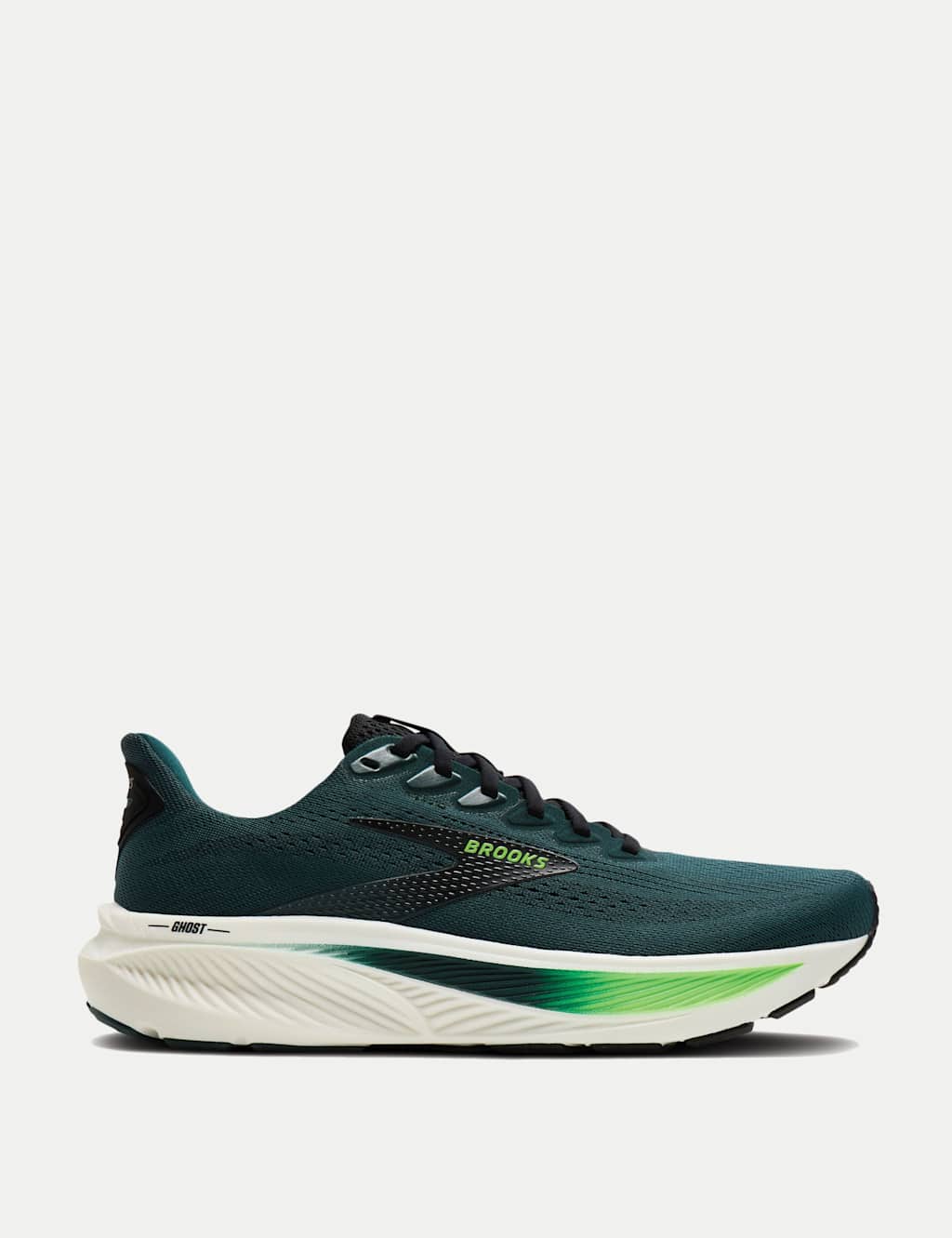 Brooks Men's Ghost 17 Running Trainers - 10 - Green Mix - Available at M&S