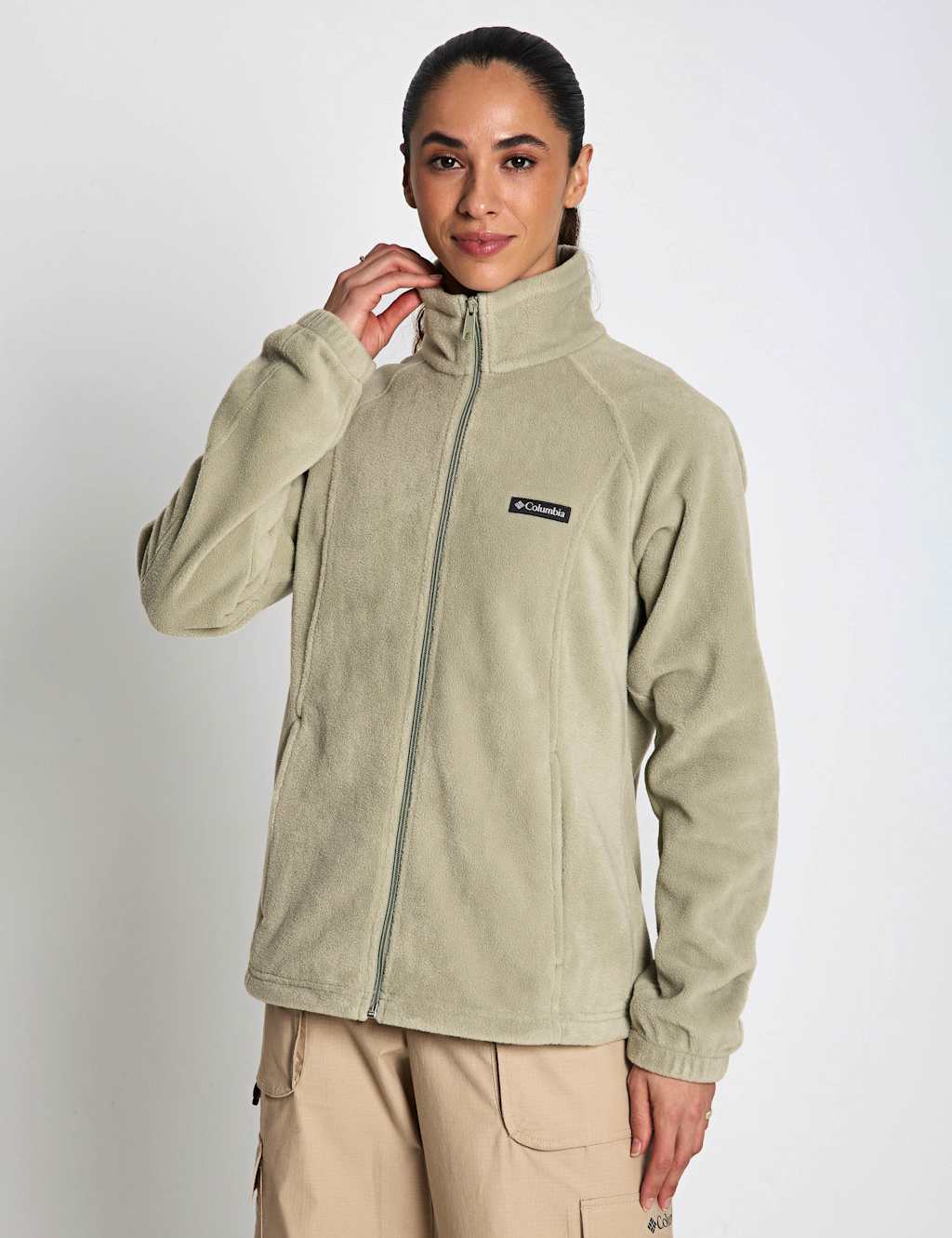 Columbia Women's Benton Springs Zip Up Fleece Jacket - Large - Light Green