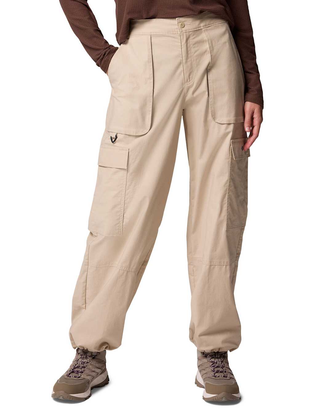 Columbia Brea Falls Cotton Rich Cargo Walking Trousers Sand