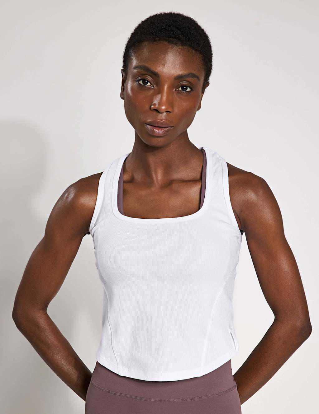 Jodie Rib Scoop Neck Racer Back Vest Top