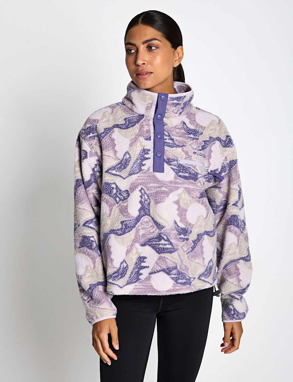 Columbia Women's Helvetia Funnel Neck Fleece Sweatshirt - Extra Large - Purple