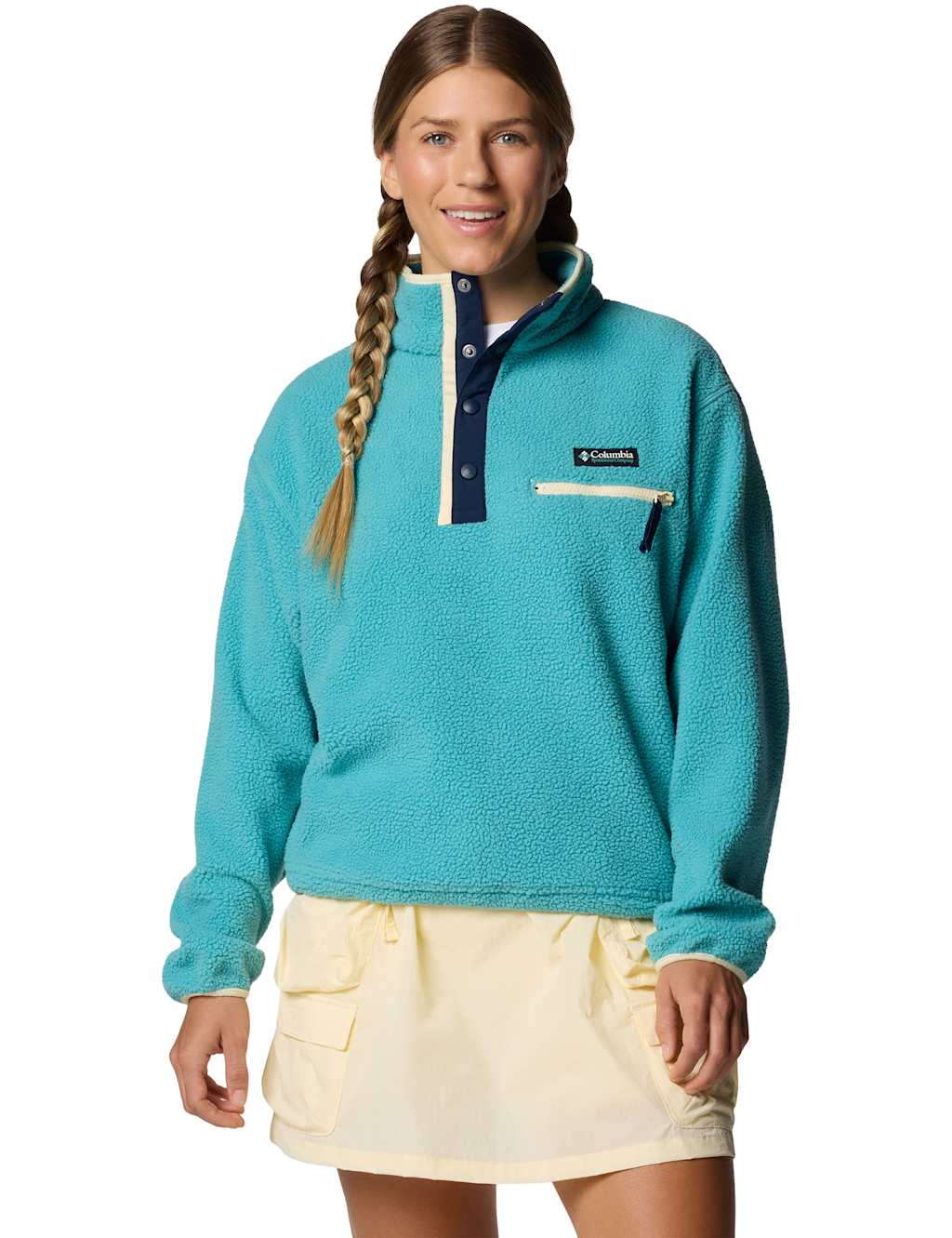 Fleece Funnel Neck Cropped Sweatshirt