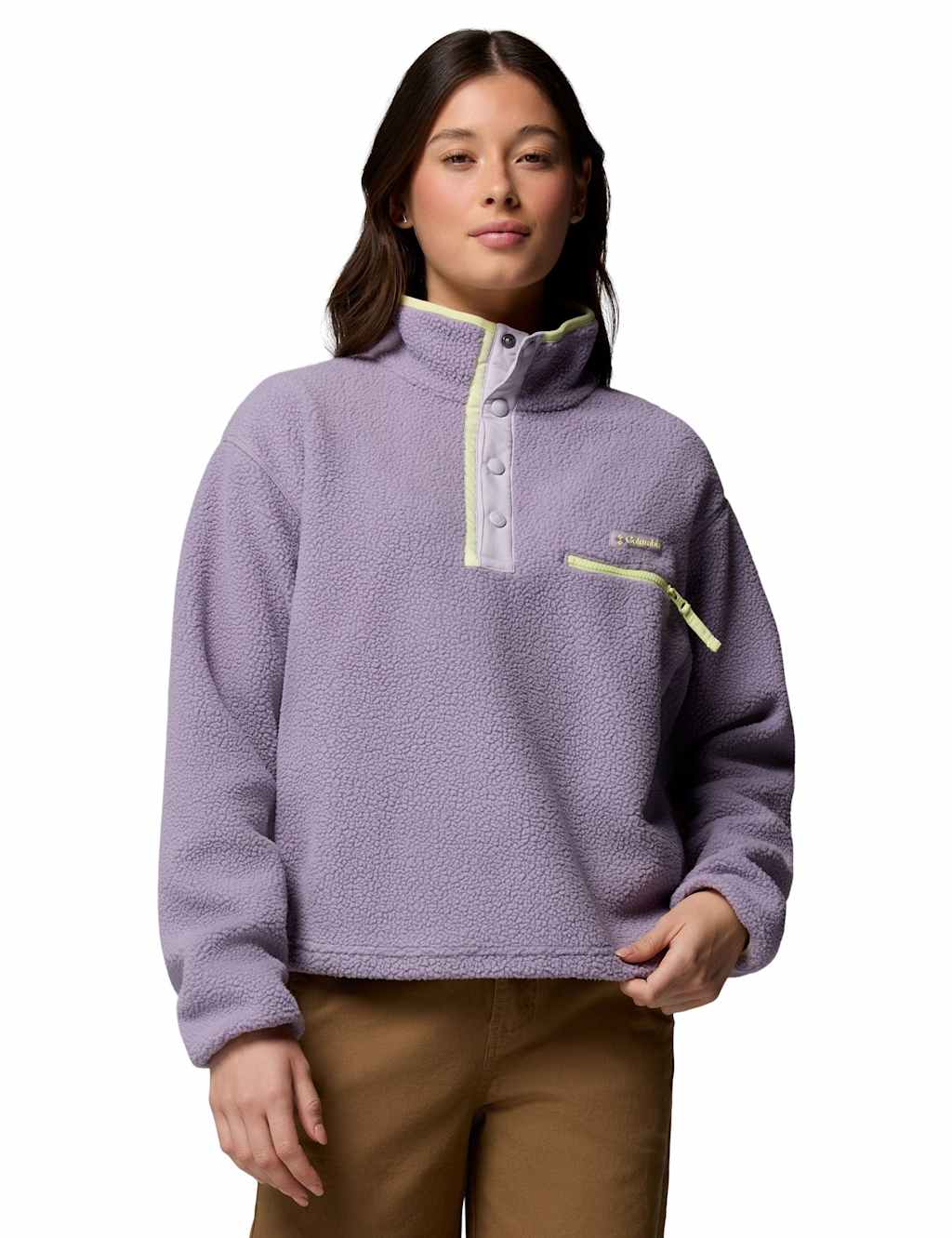 Columbia Women's Helvetia Funnel Neck Fleece Sweatshirt - Extra Large - Lilac