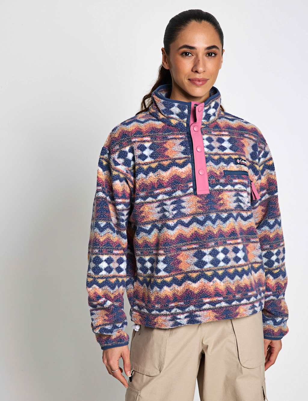 Columbia Women's Helvetia Funnel Neck Fleece Sweatshirt - Large - Multi