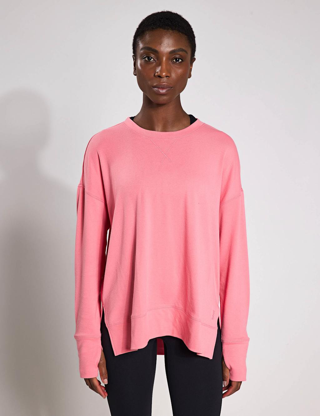 Shelby Crew Neck Step Hem Relaxed Sweatshirt