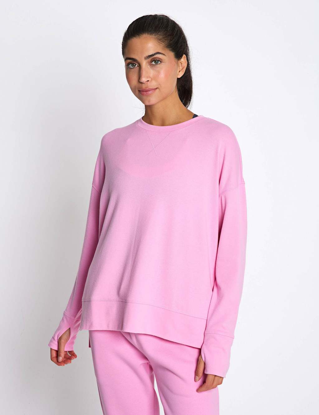 Lilybod Women's Shelby Crew Neck Step Hem Relaxed Sweat-shirt - Medium - Light Pink