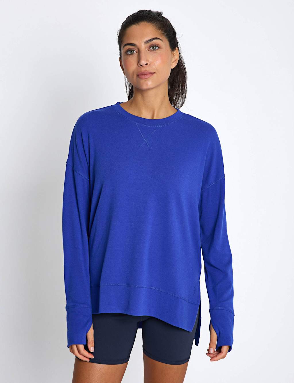 Lilybod Women's Shelby Crew Neck Step Hem Relaxed Sweat-shirt - Medium - Cobalt
