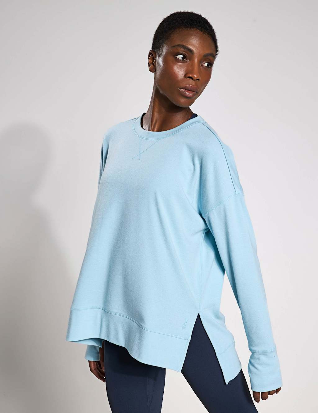 Shelby Crew Neck Step Hem Relaxed Sweatshirt
