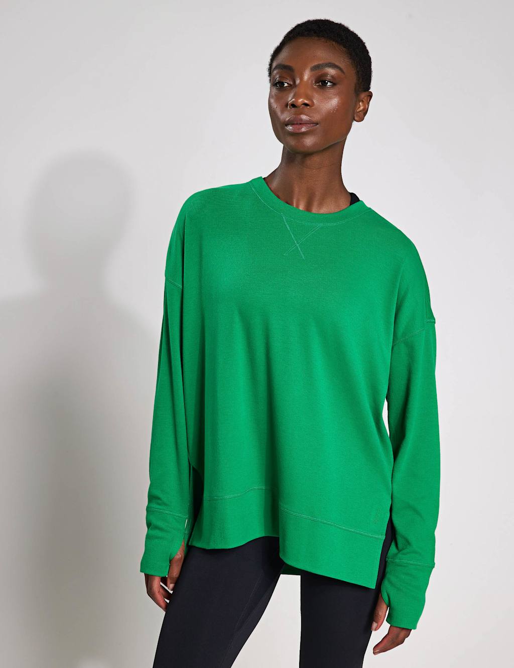Shelby Crew Neck Step Hem Relaxed Sweatshirt
