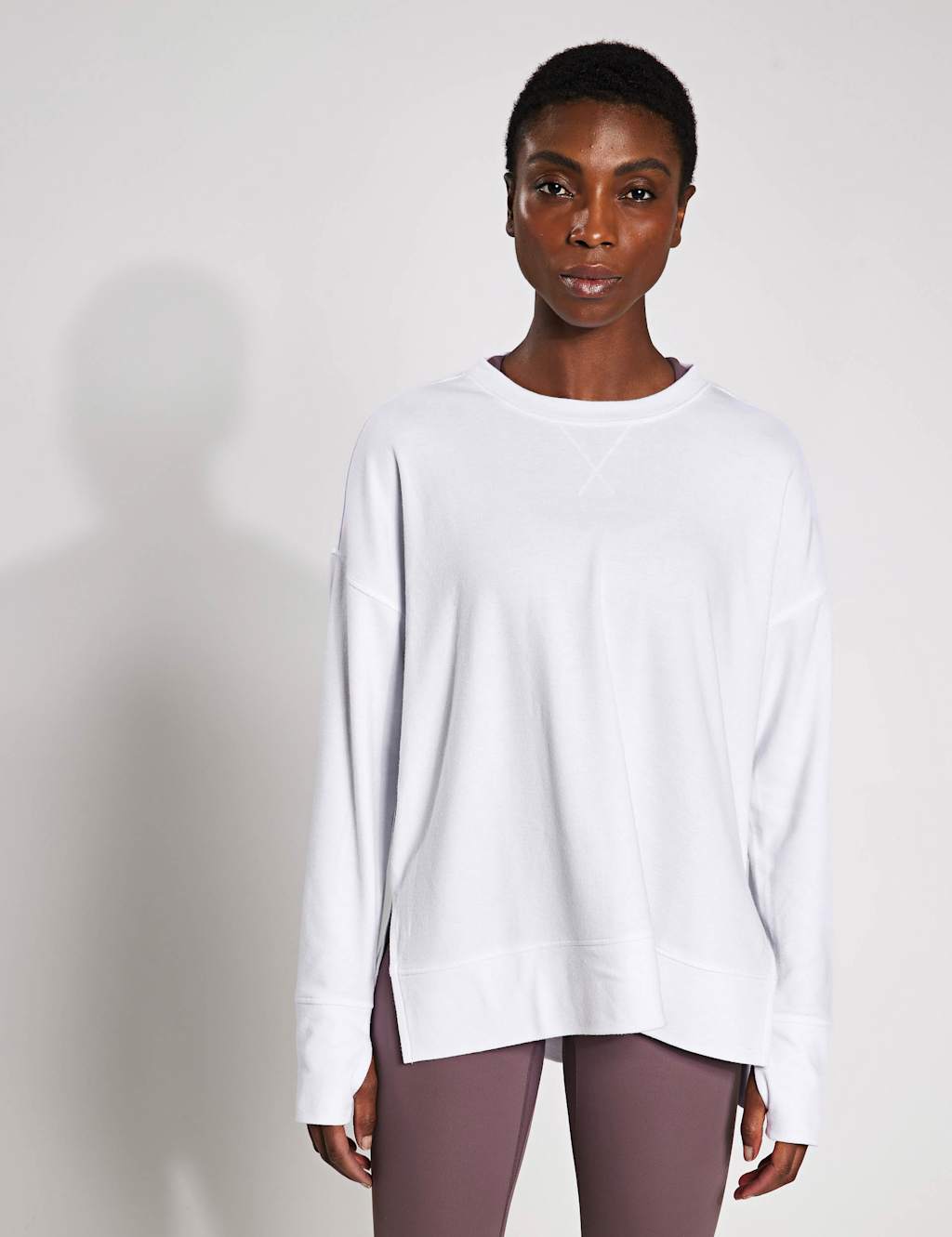 Shelby Crew Neck Step Hem Relaxed Sweatshirt