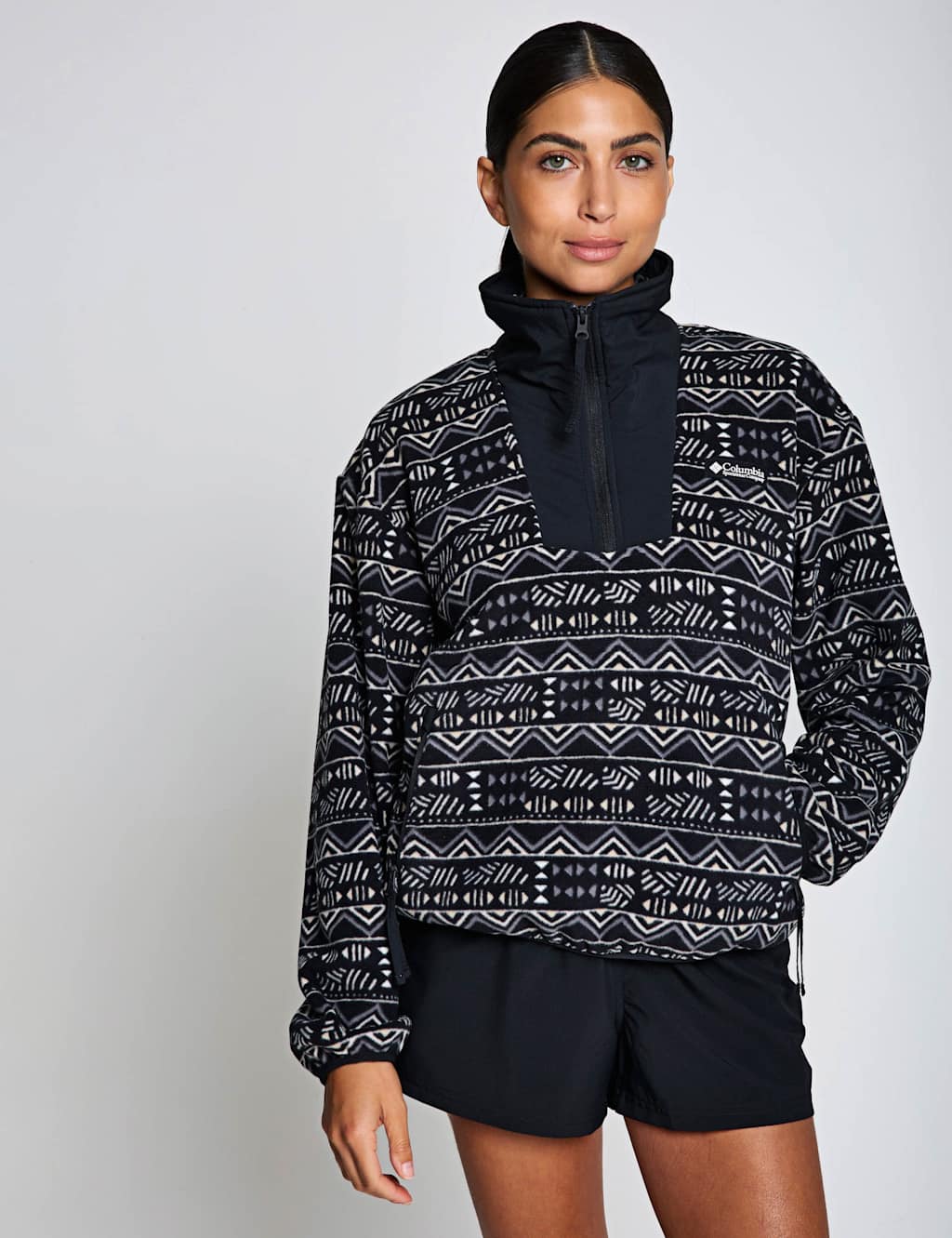 Columbia Women's Sequoia Grove Printed Half Zip Fleece - Large - Black Mix