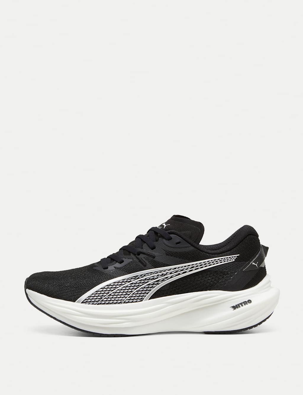 Puma Men's Deviate NITRO™ 3 Trainers - 9 - Black, Black,Lime Green,White/Black