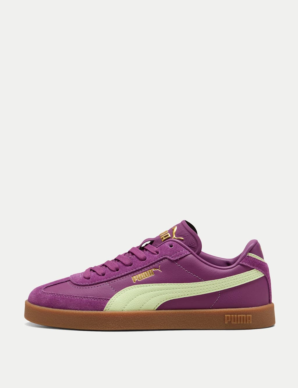 Puma Women's Club II Era Leather Trainers - 8 - Purple Mix