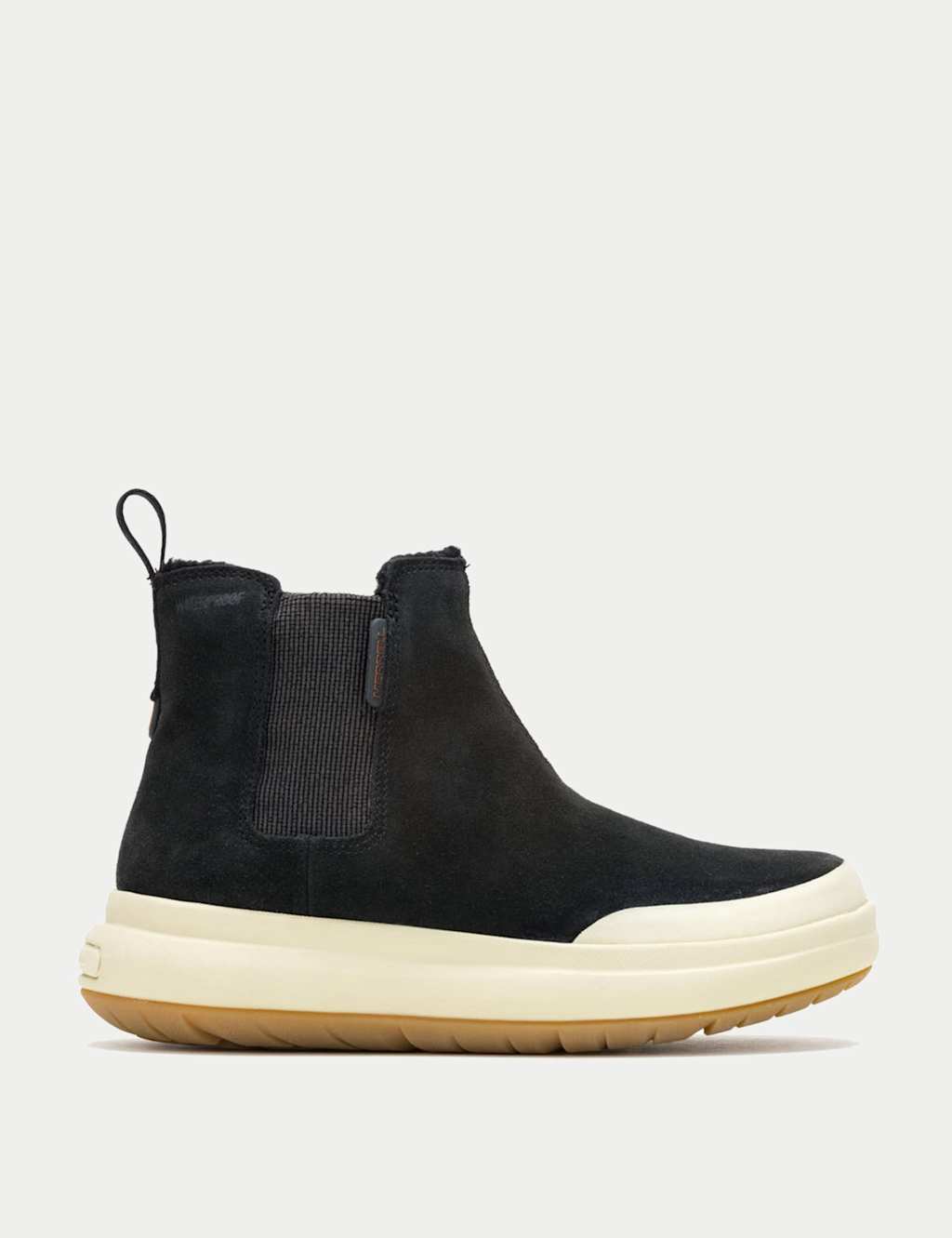 Merrell Marquette Suede Thermal Flat Ankle Boots Black Mix