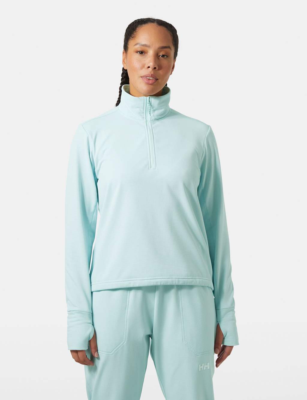 Helly Hansen Versalite Half Zip Funnel Neck Sweatshirt Light Blue