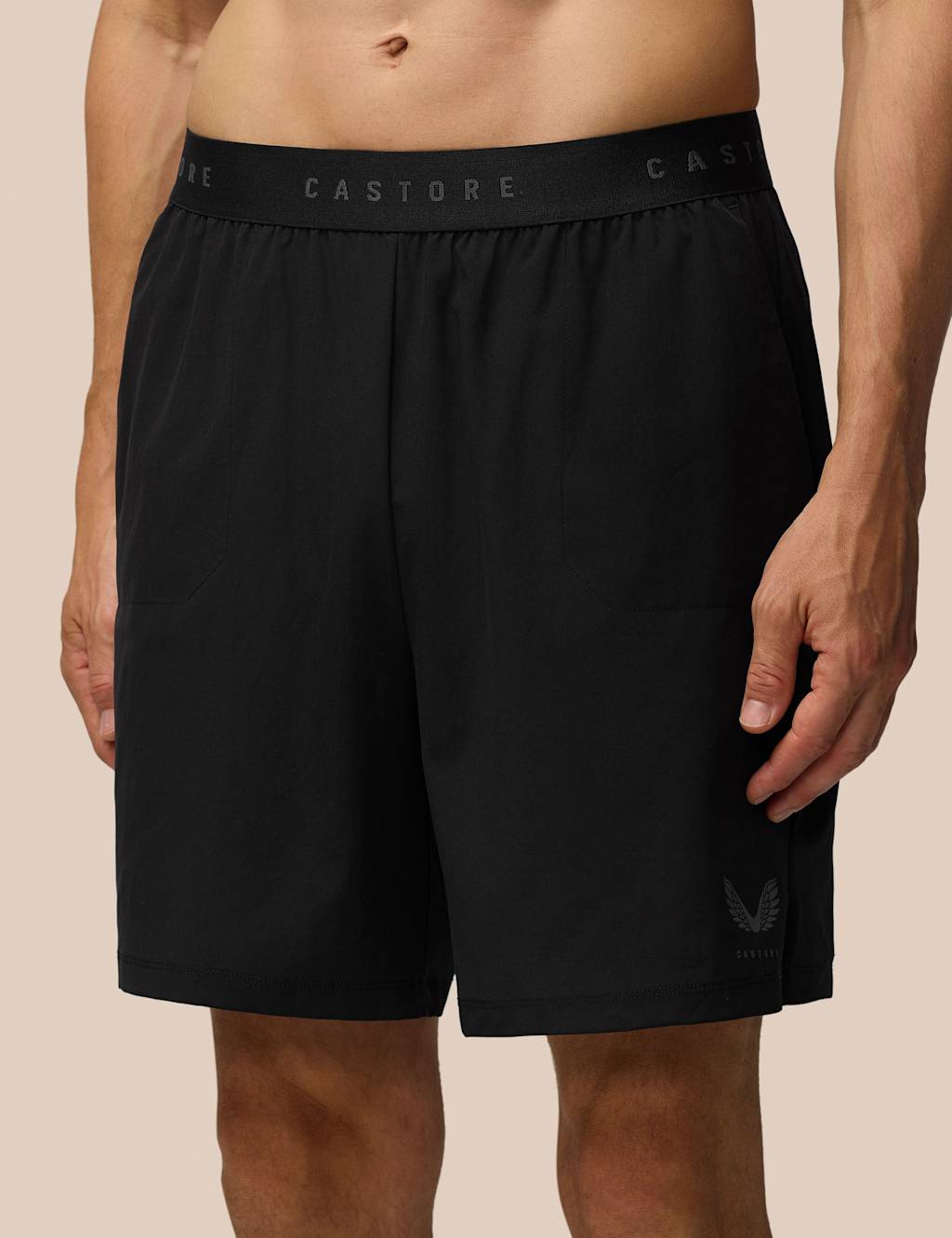 Castore Men's Branded Elastic 7" Gym Shorts - Black, Light Blue,Black