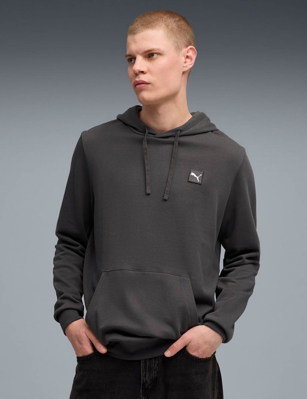 Puma Men's Pure Cotton Essential Elevated Hoodie - Grey, Grey