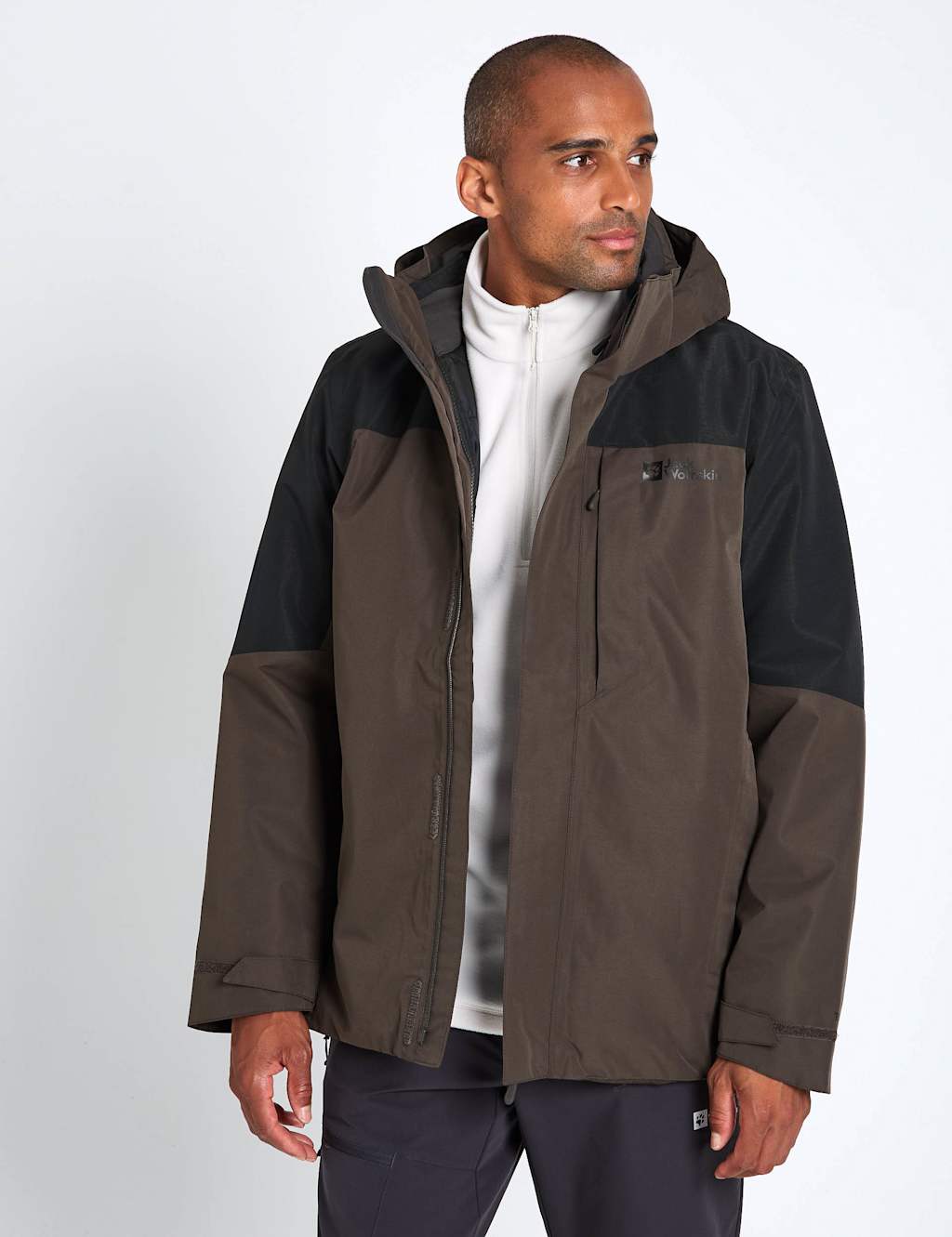 Jack Wolfskin Romberg 3 in 1 Hooded Waterproof Jacket Grey Mix