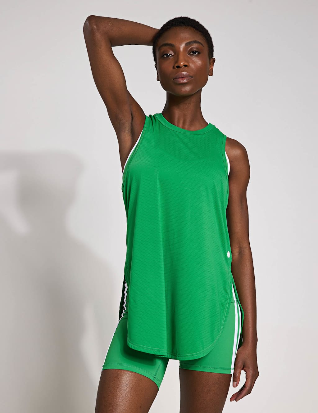 Zela Crew Neck Racer Back Longline Vest Top