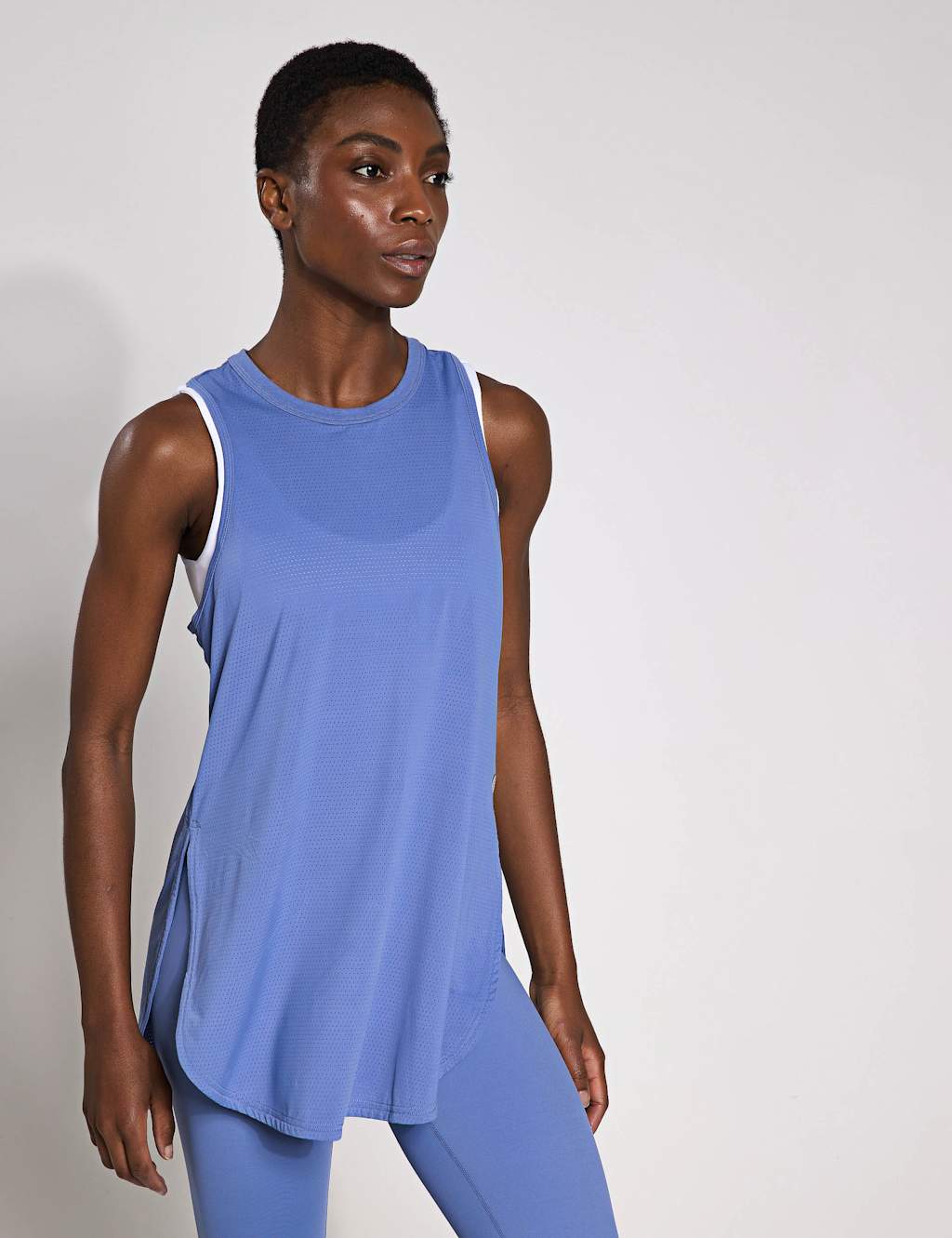 Zela Crew Neck Racer Back Longline Vest Top
