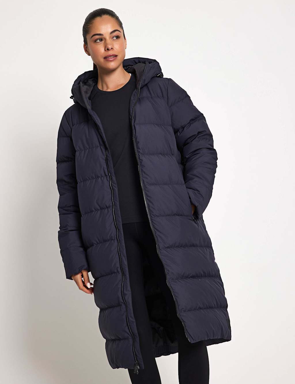 Jack Wolfskin Frozen Palace Longline Puffer Coat Dark Navy