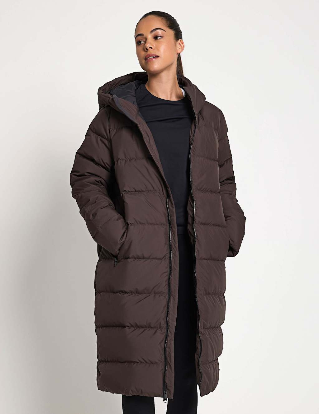 Jack Wolfskin Frozen Palace Longline Puffer Coat Brown