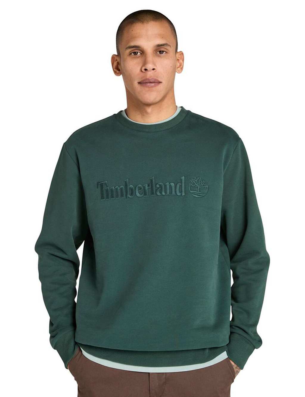 Timberland Hampthon Cotton Rich Crew Neck Sweatshirt Dark Teal