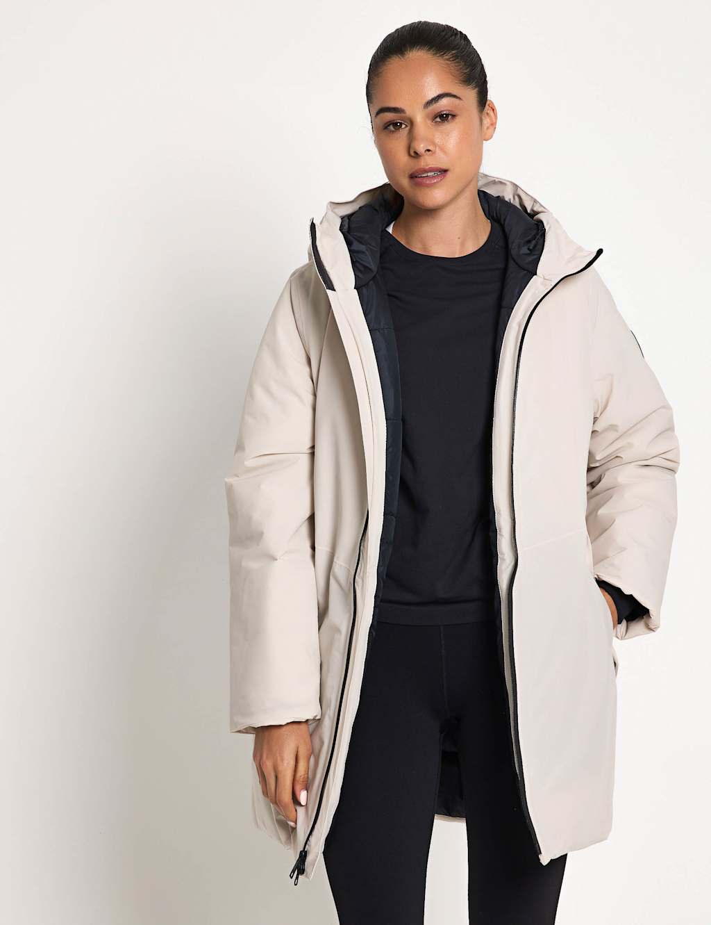 Jack Wolfskin Frost Haven Waterproof Hooded Longline Jacket Ivory