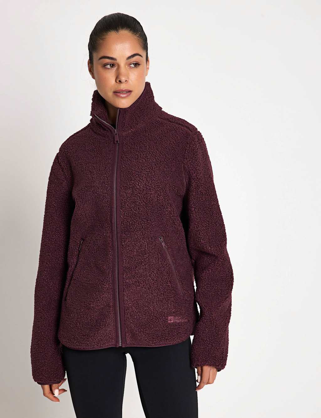 Jack Wolfskin High Curl High Neck Fleece Jacket Burgundy
