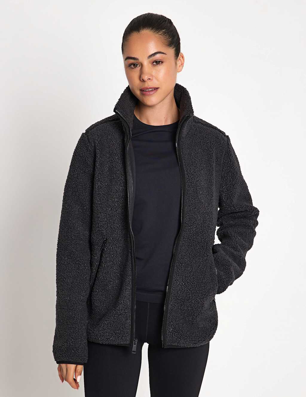Jack Wolfskin High Curl High Neck Fleece Jacket Black